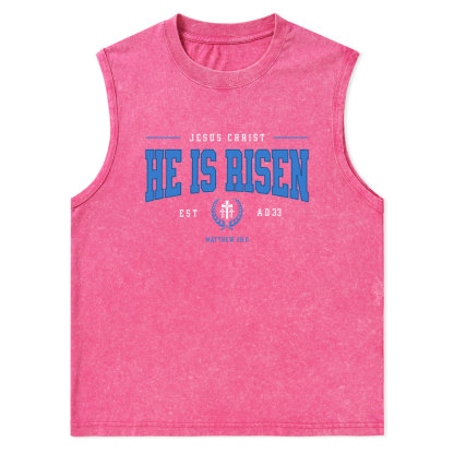 Jesus Christ He Is Risen Christian Washed Tank Top