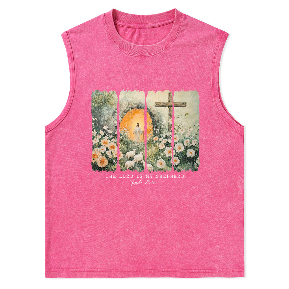 The Lord Is My Sheperd Christian Washed Tank Top