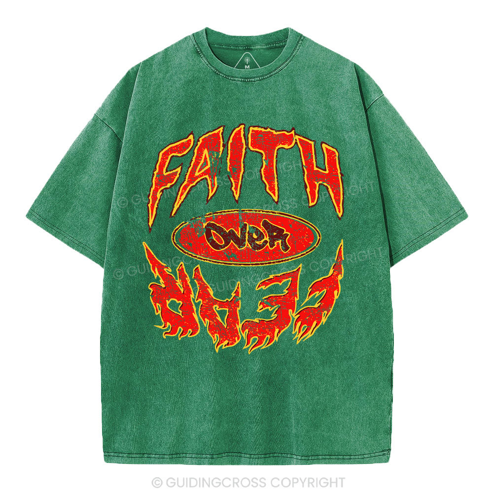 Faith Over Fear Christian Washed T-Shirt