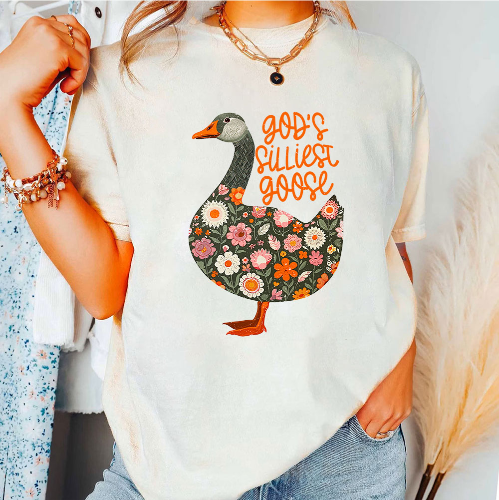 God's Silliest Goose Floral Christian T-Shirt