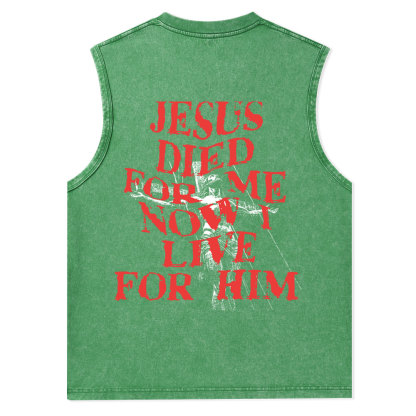 Jesus Died For Us Christian Washed Tank Top