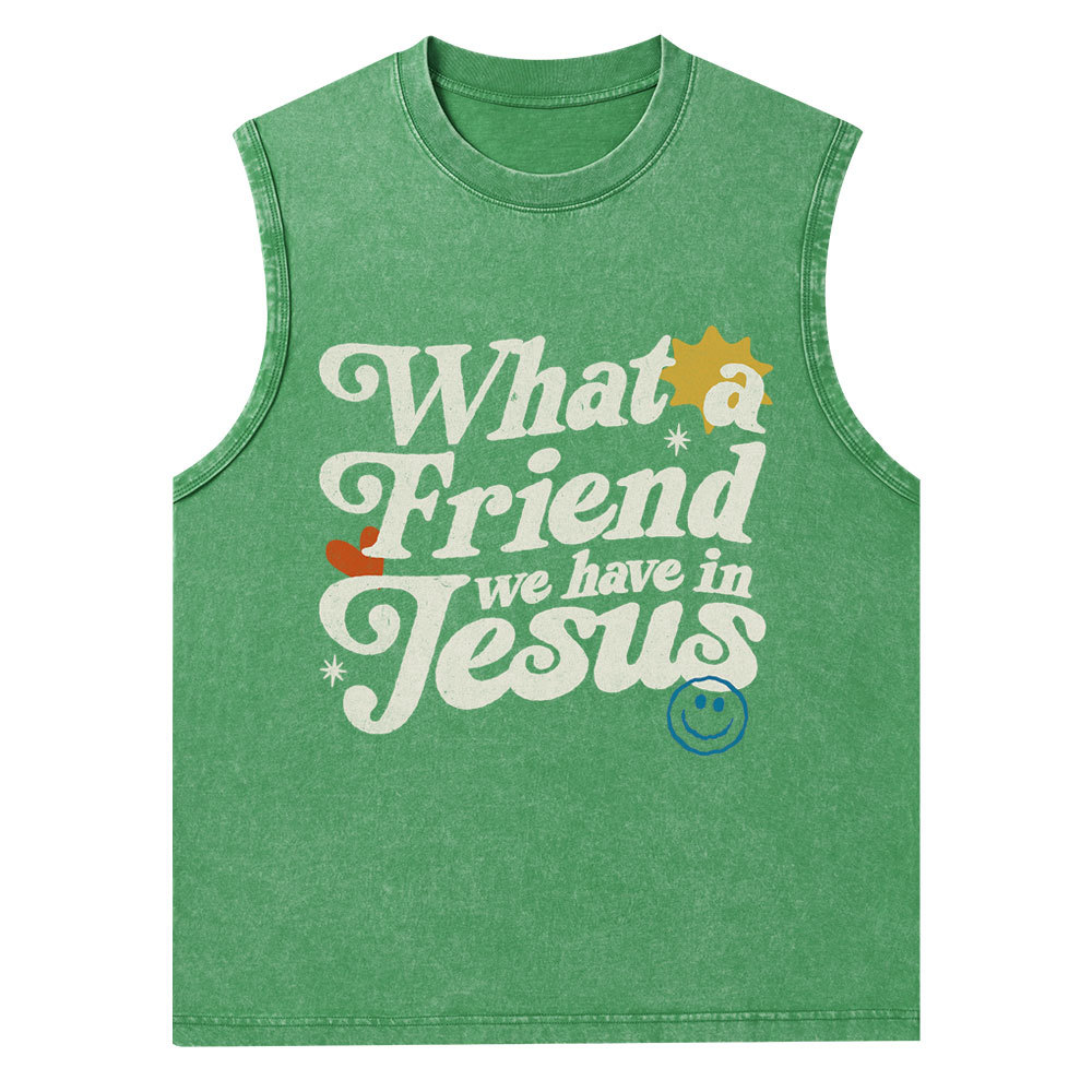 What Friend We Have In Jesus Christian Washed Tank Top