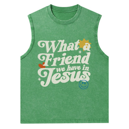 What Friend We Have In Jesus Christian Washed Tank Top