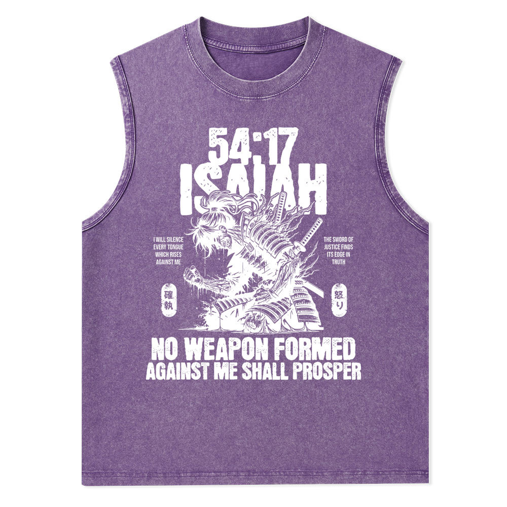 No Weapon Formed Against Me Shall Prosper Christian Washed Tank Top