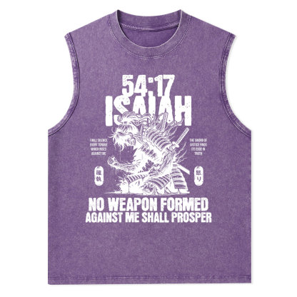 No Weapon Formed Against Me Shall Prosper Christian Washed Tank Top