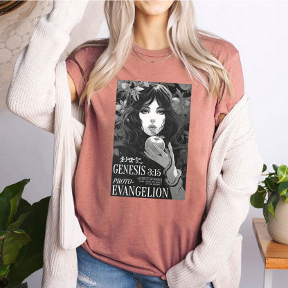 Retro Bible Print Genesis Evangelion Christian T-Shirt