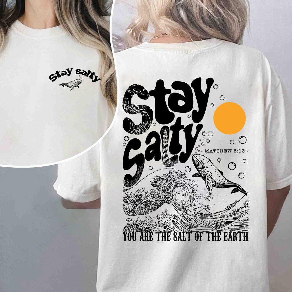 Stay Salty Ocean Waves Christian T-Shirt
