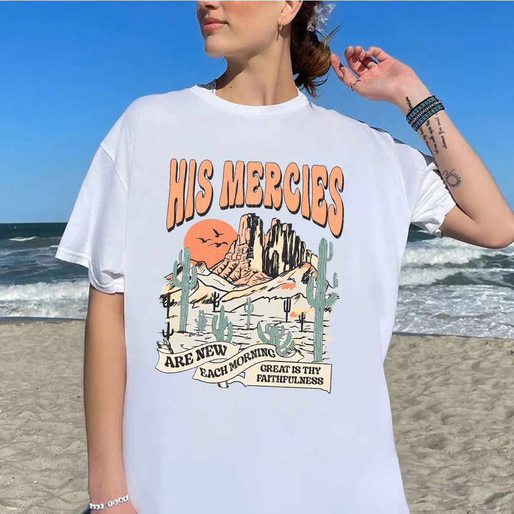 His Mercies Are New Every Morning Boho Christian T-Shirt