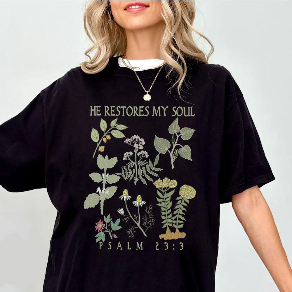 He Restores My Soul Christian T-Shirt