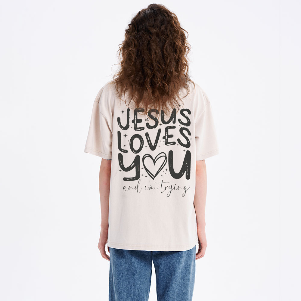 Jesus Love You Christian Washed T-Shirt