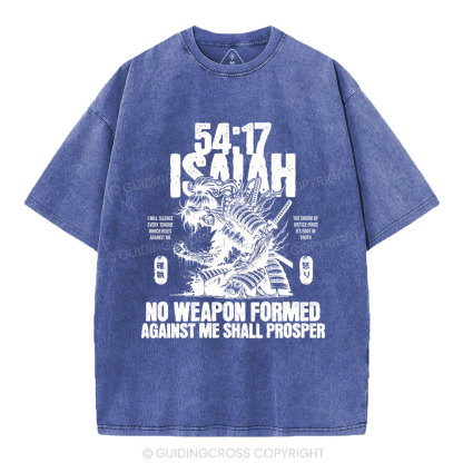 No Weapen Formed Against Me Shall Prosper Christian Washed T-Shirt
