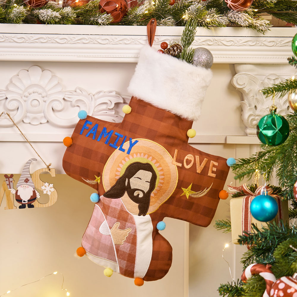 Jesus Cross Christian Christmas Stocking