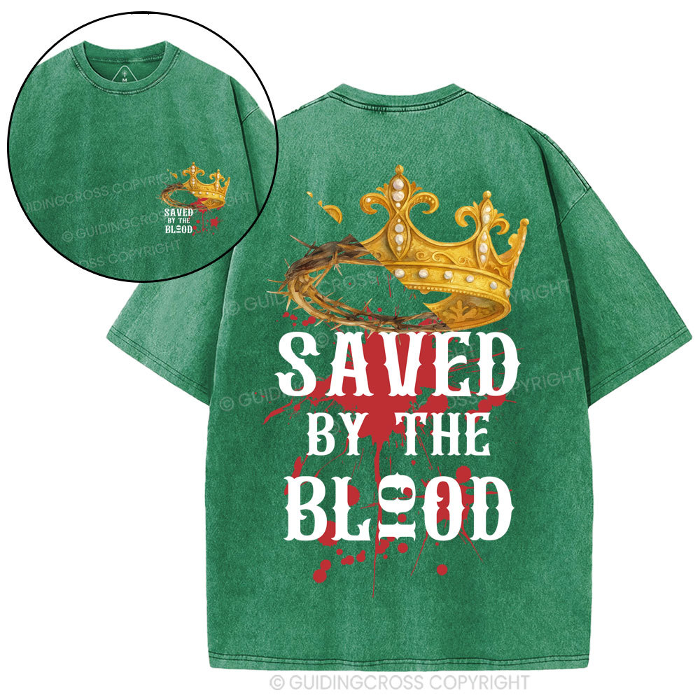 Saved By The Blood Christian Washed T-Shirt