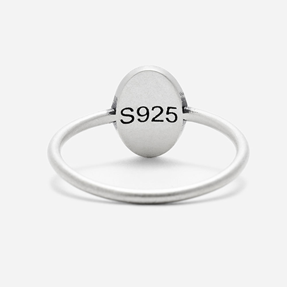 Oval Cross Christian 925 Sterling Silver Ring