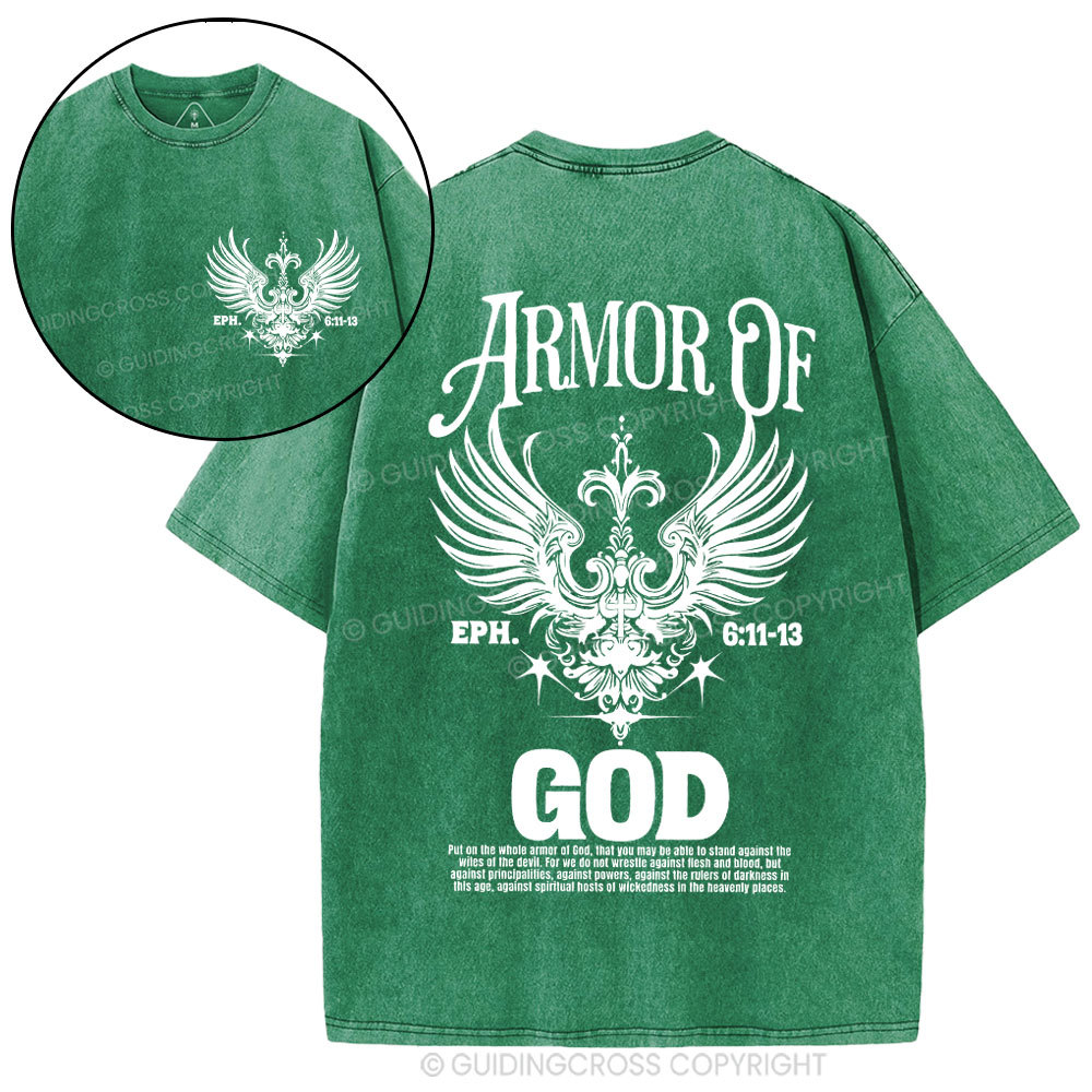 Armor Of God Christian Washed T-Shirt