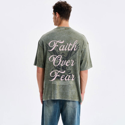 Faith Over Fear Christian Washed T-Shirt