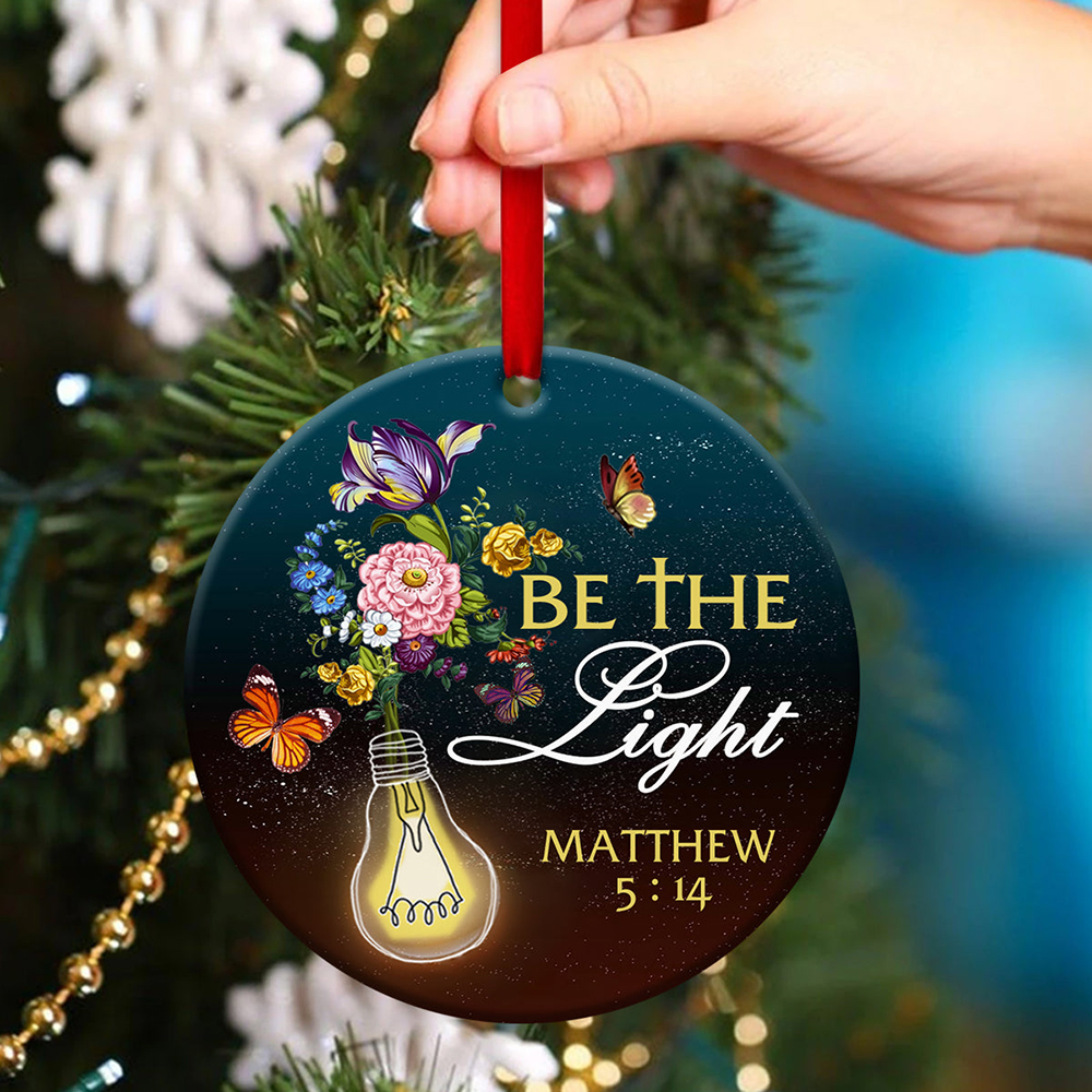 Be The Light Flower Ceramic Ornament