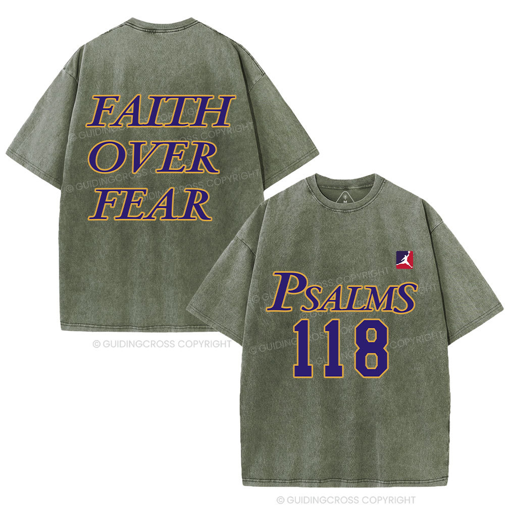 Faith Over Fear Christian Washed T-Shirt