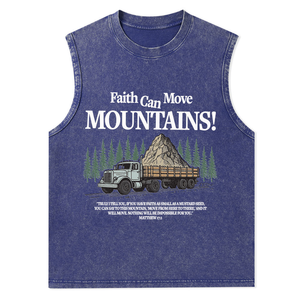 Faith Can Move Mountains Christian Washed Tank Top