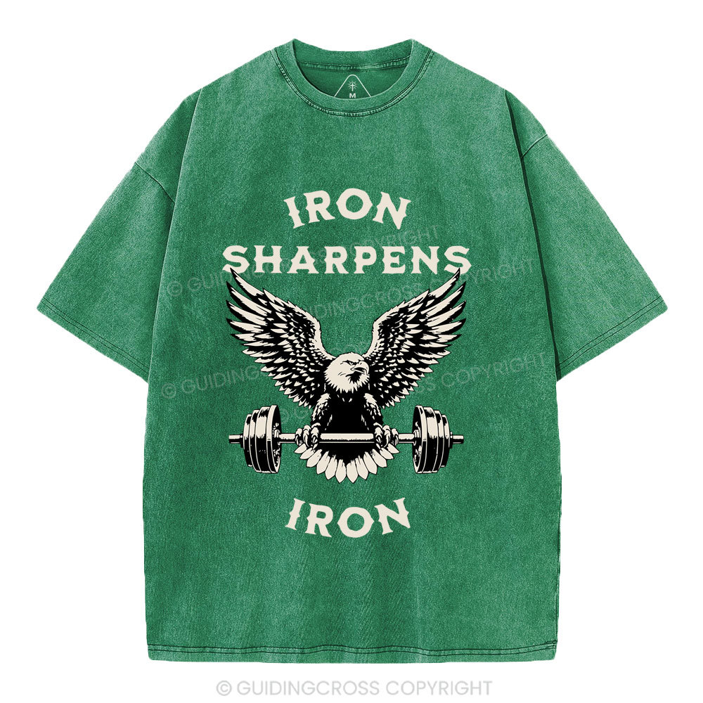Iron Sharpens Christian Washed T-Shirt