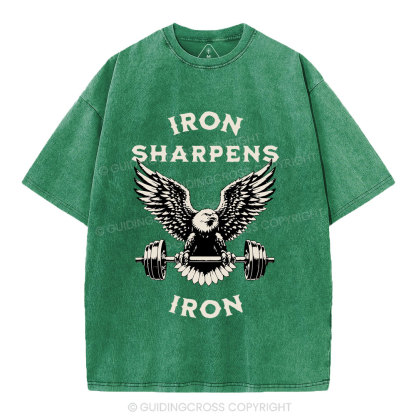 Iron Sharpens Christian Washed T-Shirt