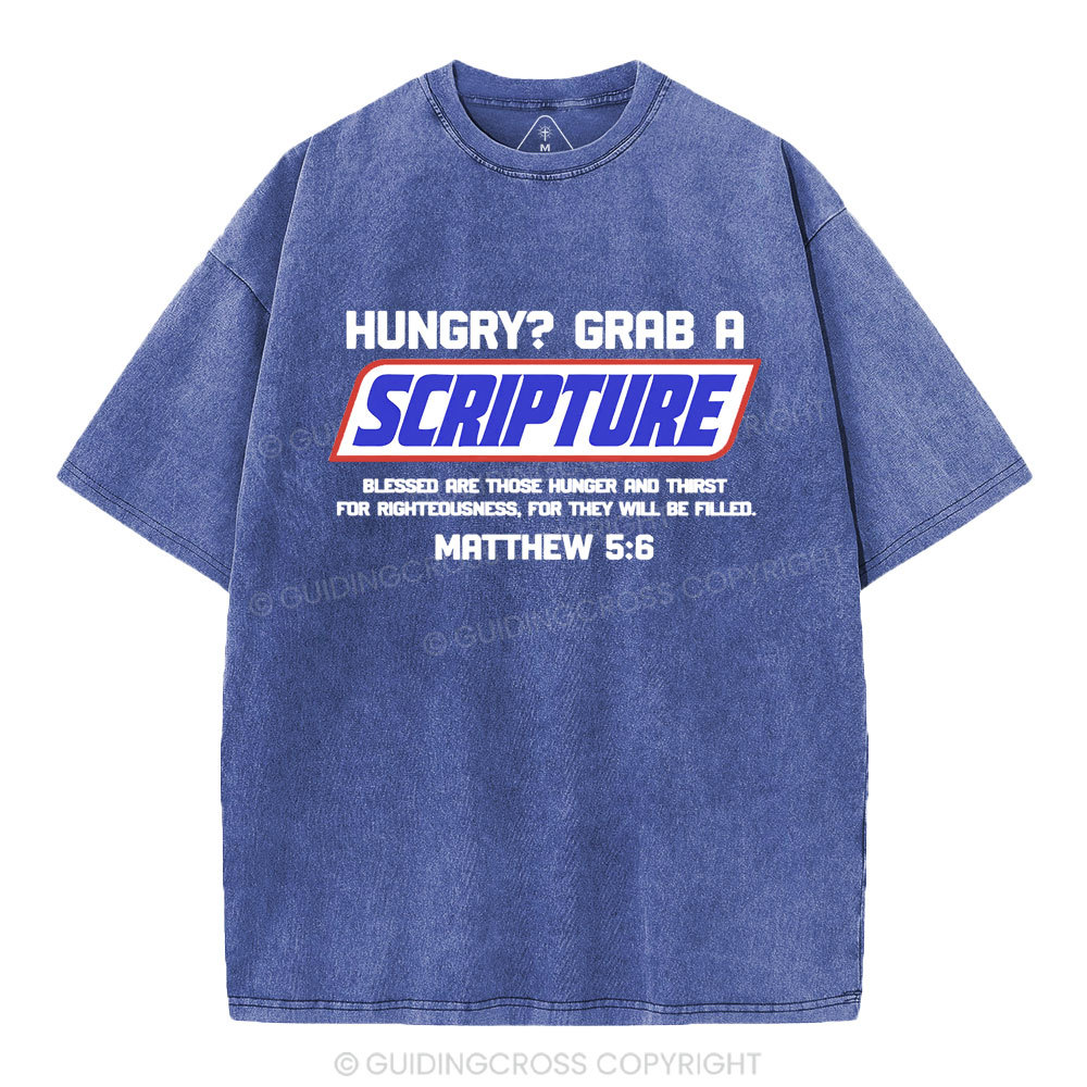 Hungry Grab A Scripture Christian Washed T-Shirt