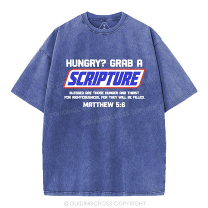 Hungry Grab A Scripture Christian Washed T-Shirt