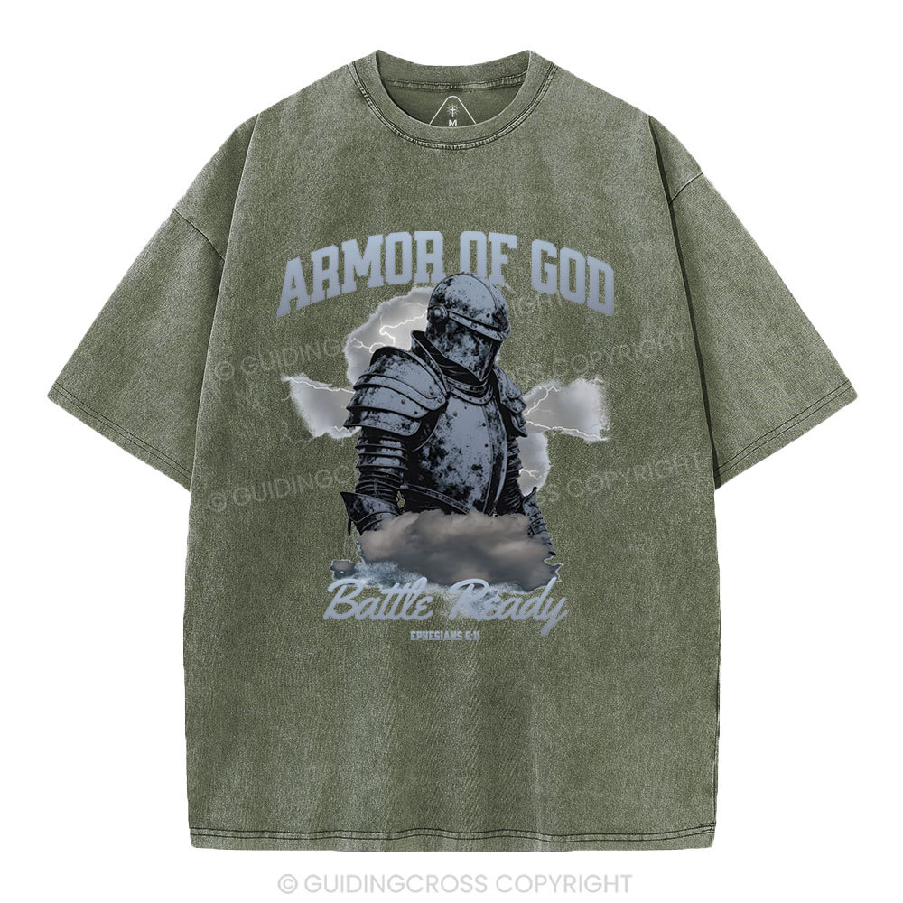 Armor Of God Christian Washed T-Shirt