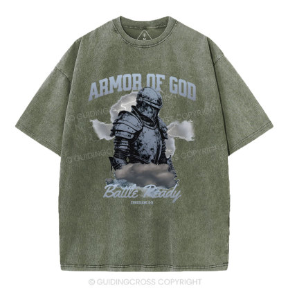 Armor Of God Christian Washed T-Shirt