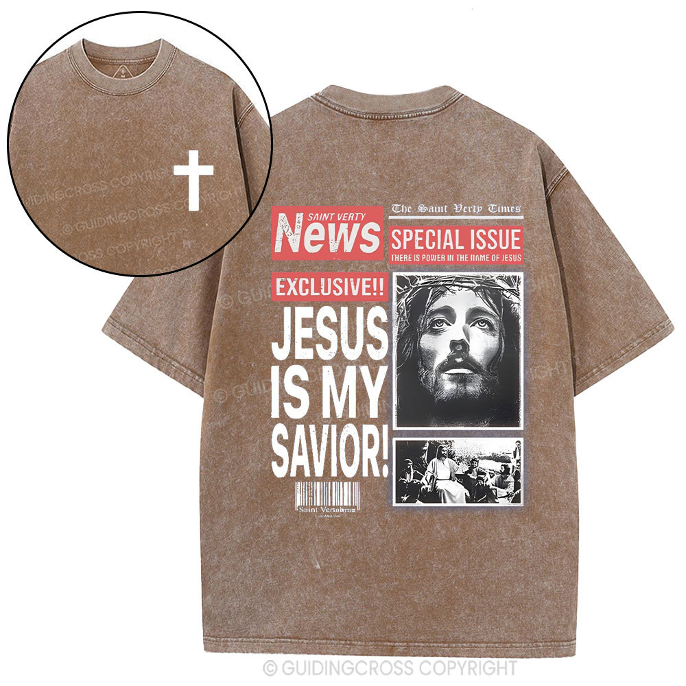 Jesus Is My Savior Christian Washed T-Shirt