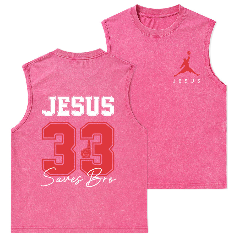 Jesus 33 Christian Washed Tank Top