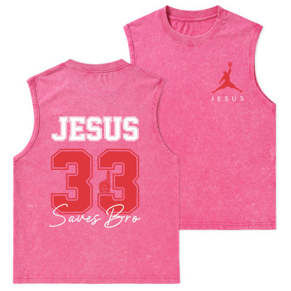 Jesus 33 Christian Washed Tank Top