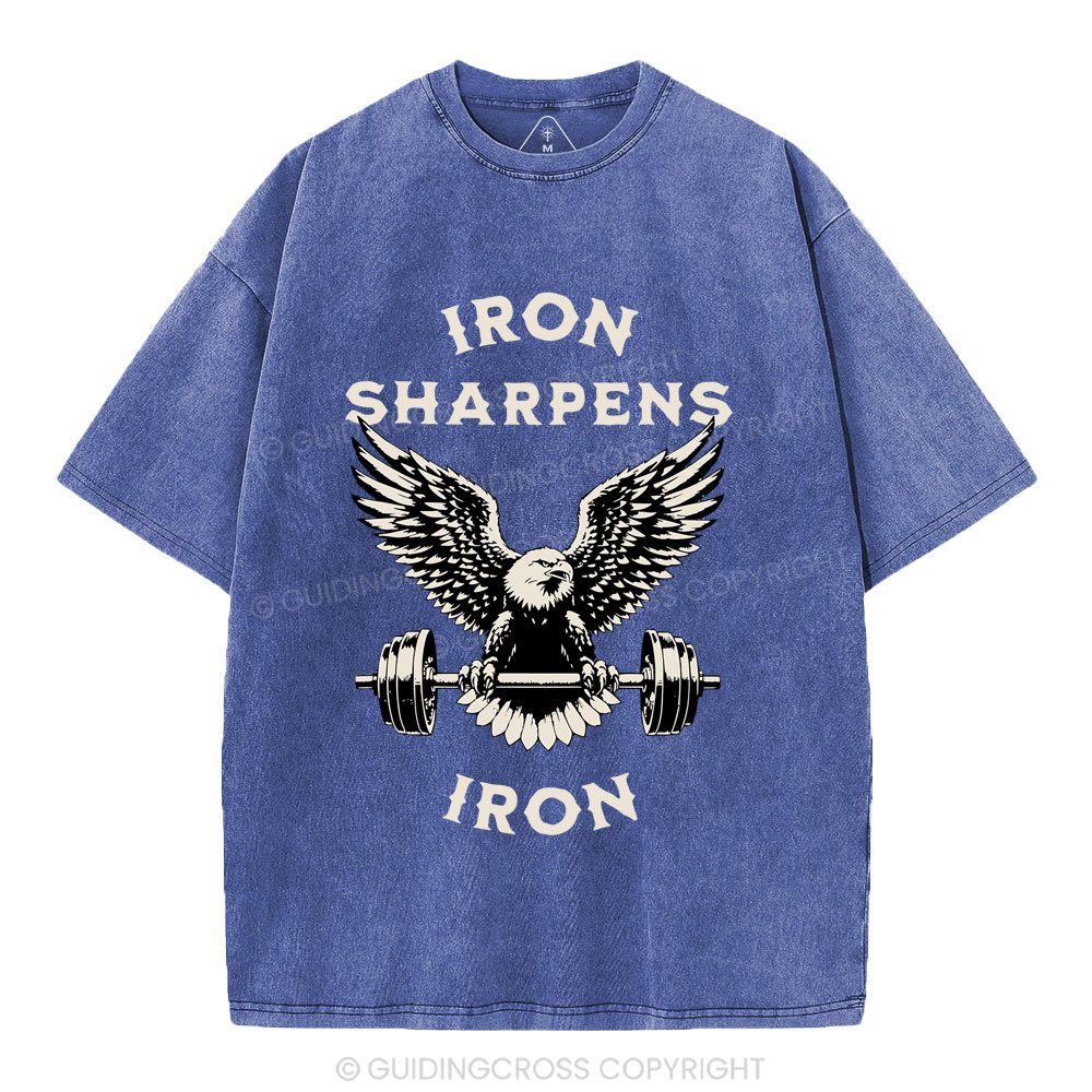 Iron Sharpens Christian Washed T-Shirt