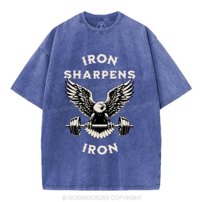 Iron Sharpens Christian Washed T-Shirt