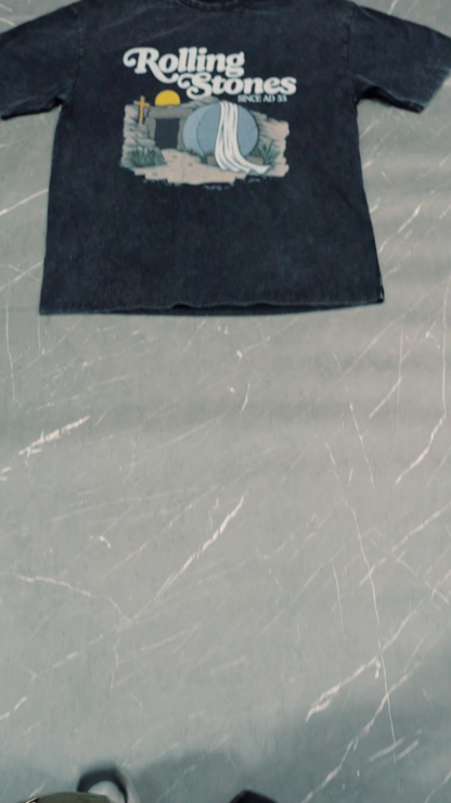 The Stone Was Rolled Away Christian Washed T-Shirt