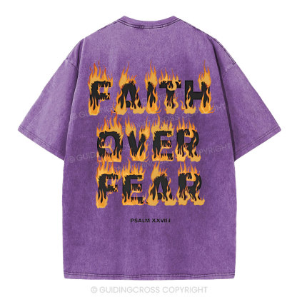 Faith Over Fear Christian Washed T-Shirt