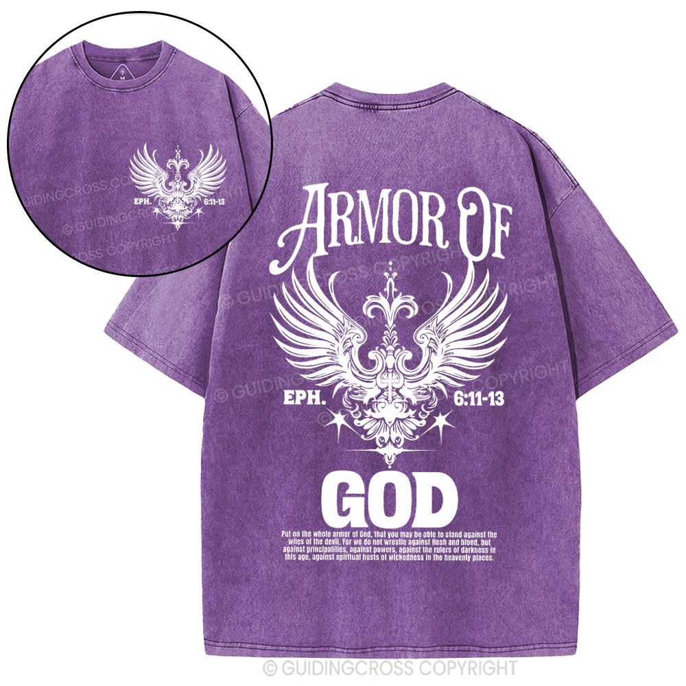Armor Of God Christian Washed T-Shirt