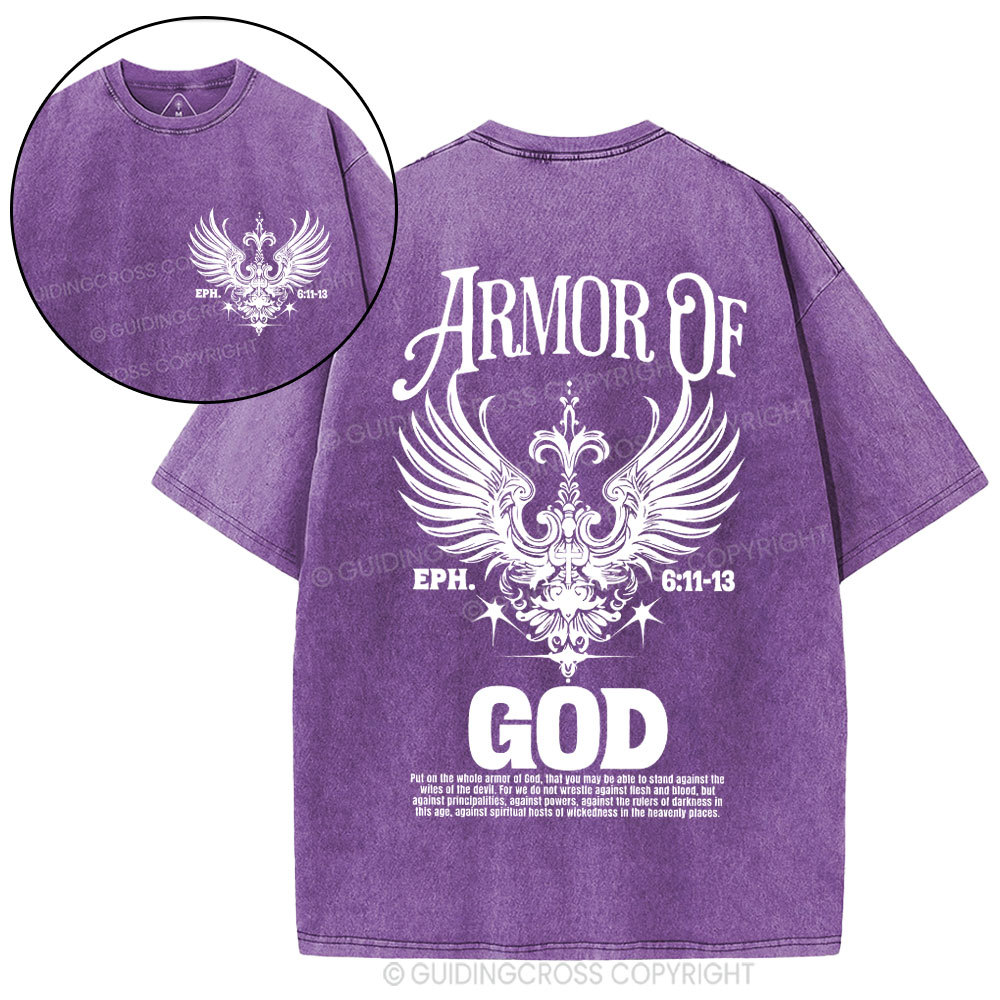 Armor Of God Christian Washed T-Shirt