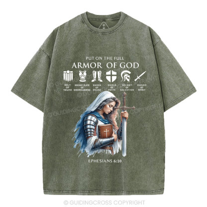 Put On The Full Armor Of God Christian Washed T-Shirt