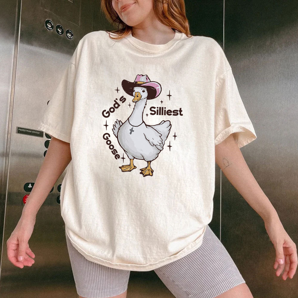 God's Silliest Goose Christian Washed T-Shirt