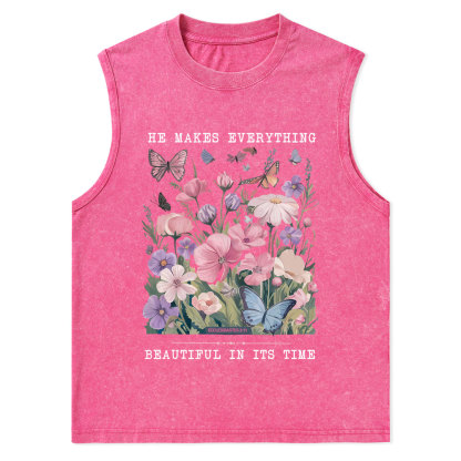 He Makes Everything Beautiful In Its Time Christian Washed Tank Top
