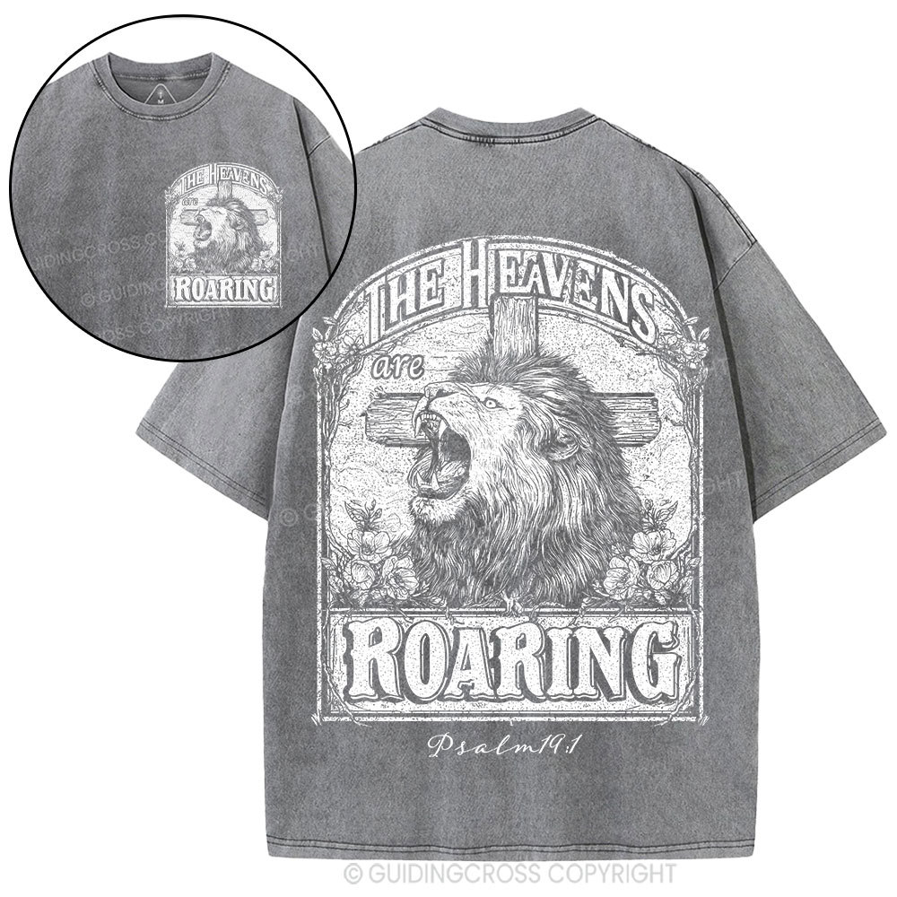 The Heavens Are Roaring Christian Washed T-Shirt
