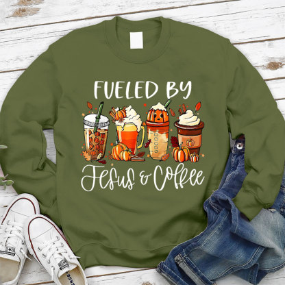 Funny Fueled By Coffee Jesus Sweatshirt