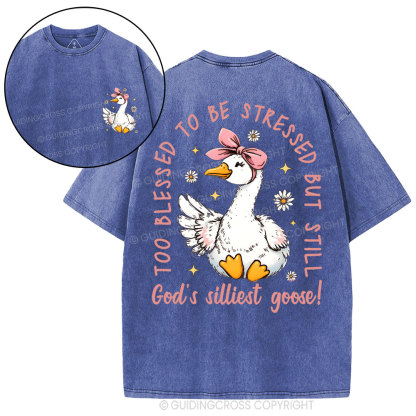God's Silliest Goose Christian Washed T-Shirt