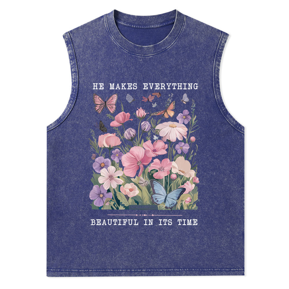 He Makes Everything Beautiful In Its Time Christian Washed Tank Top