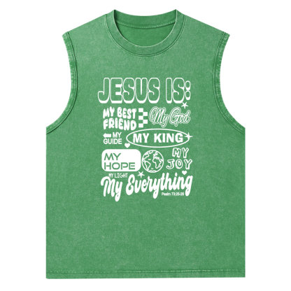 Jesus Is My Best Friend Christian Washed Tank Top