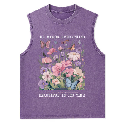 He Makes Everything Beautiful In Its Time Christian Washed Tank Top