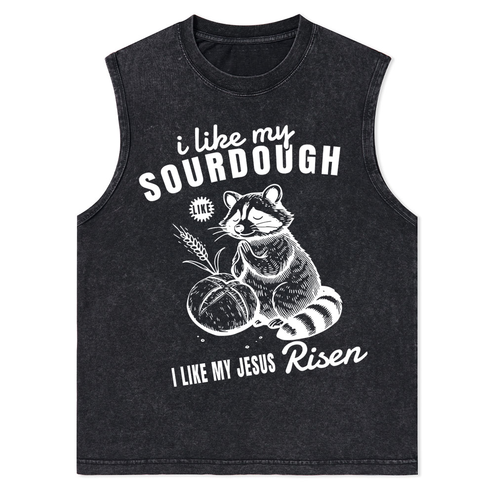I Like My Jesus Risen Christian Washed Tank Top
