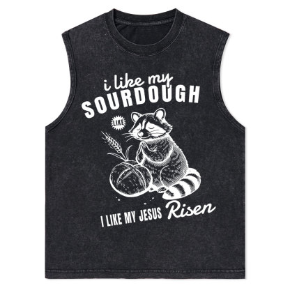 I Like My Jesus Risen Christian Washed Tank Top