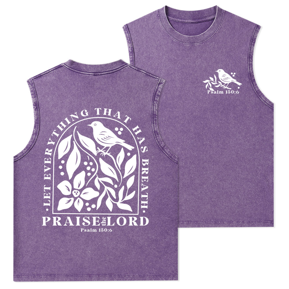 Let Everything That Has Breath Christian Washed Tank Top